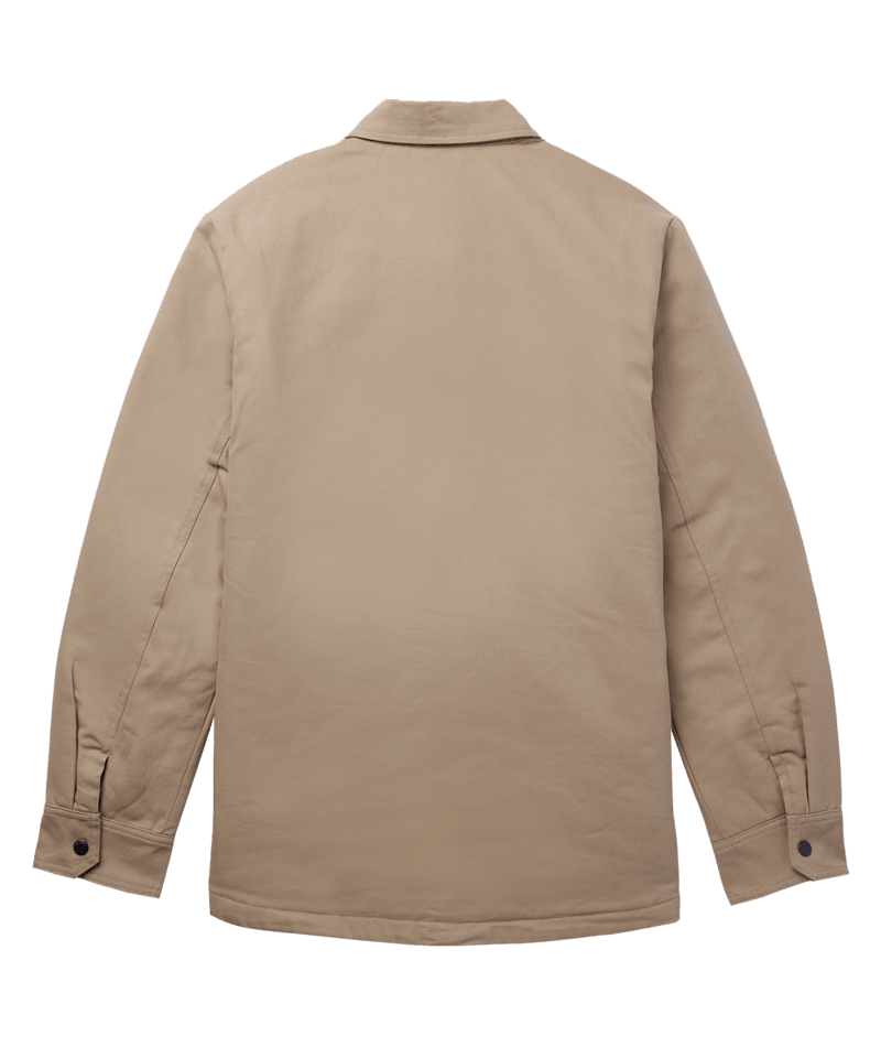 MENS LINED DUCK SNAP SHIRT JACKET - KHAKI