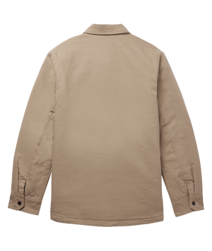 MENS LINED DUCK SNAP SHIRT JACKET - KHAKI