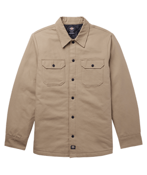 MENS LINED DUCK SNAP SHIRT JACKET - KHAKI