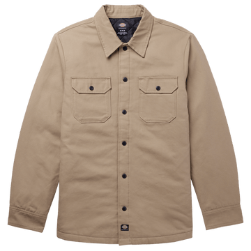 MENS LINED DUCK SNAP SHIRT JACKET - KHAKI