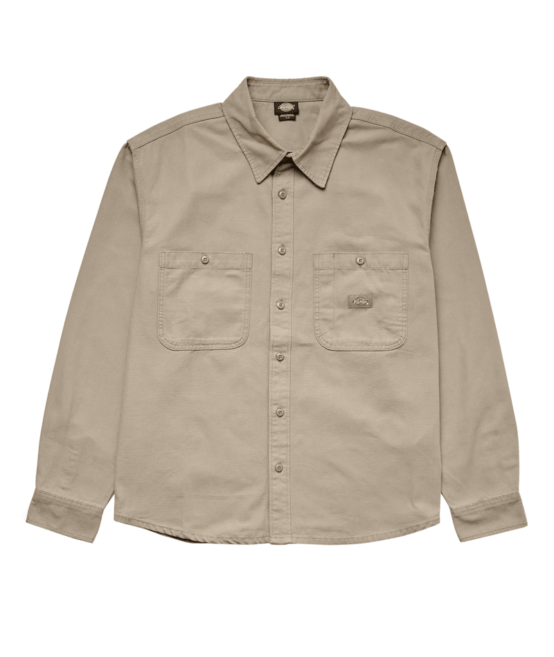 Long sleeve canvas shirt - desert sand