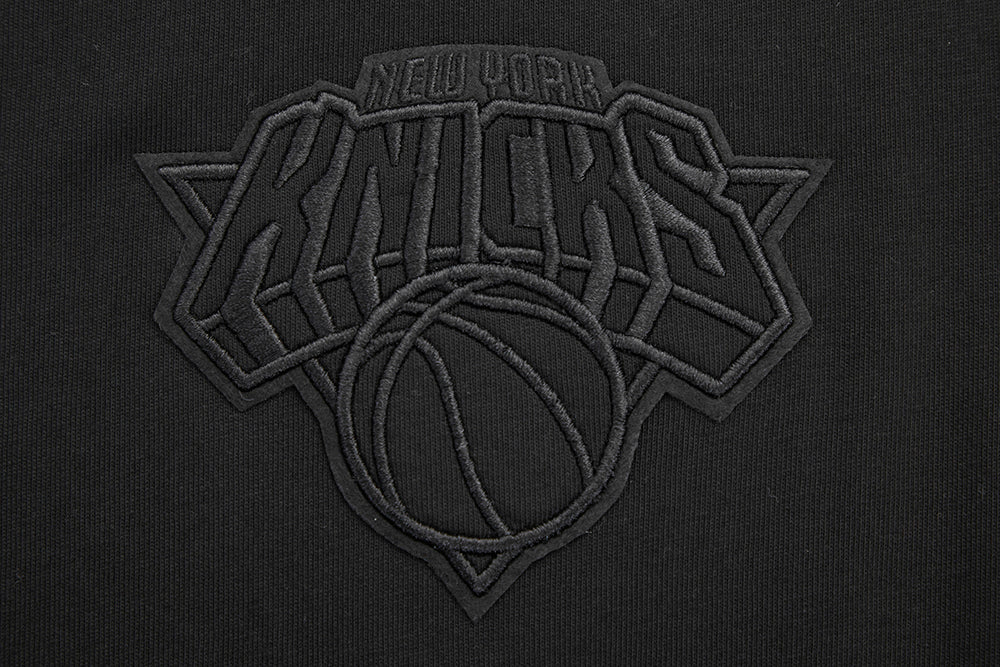 NBA NEW YORK KNICKS NEUTRAL COTTON JERSEY DROP SHOULDER TEE - Black