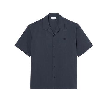 Chemise relaxed fit seersucker - Noir / Gris Fonce