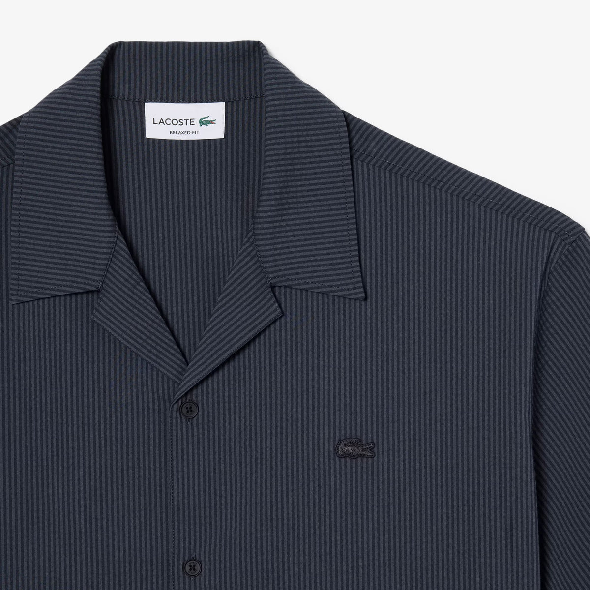 Relaxed Fit Seersucker Shirt - Black/Charcoal