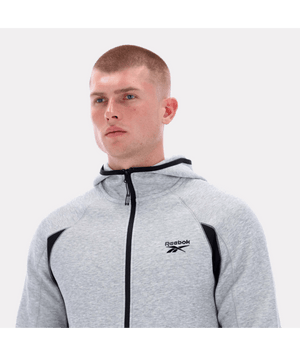 reebok contrast panel zip hoodie - Grey