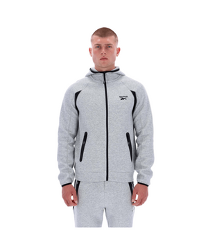 reebok contrast panel zip hoodie - Grey