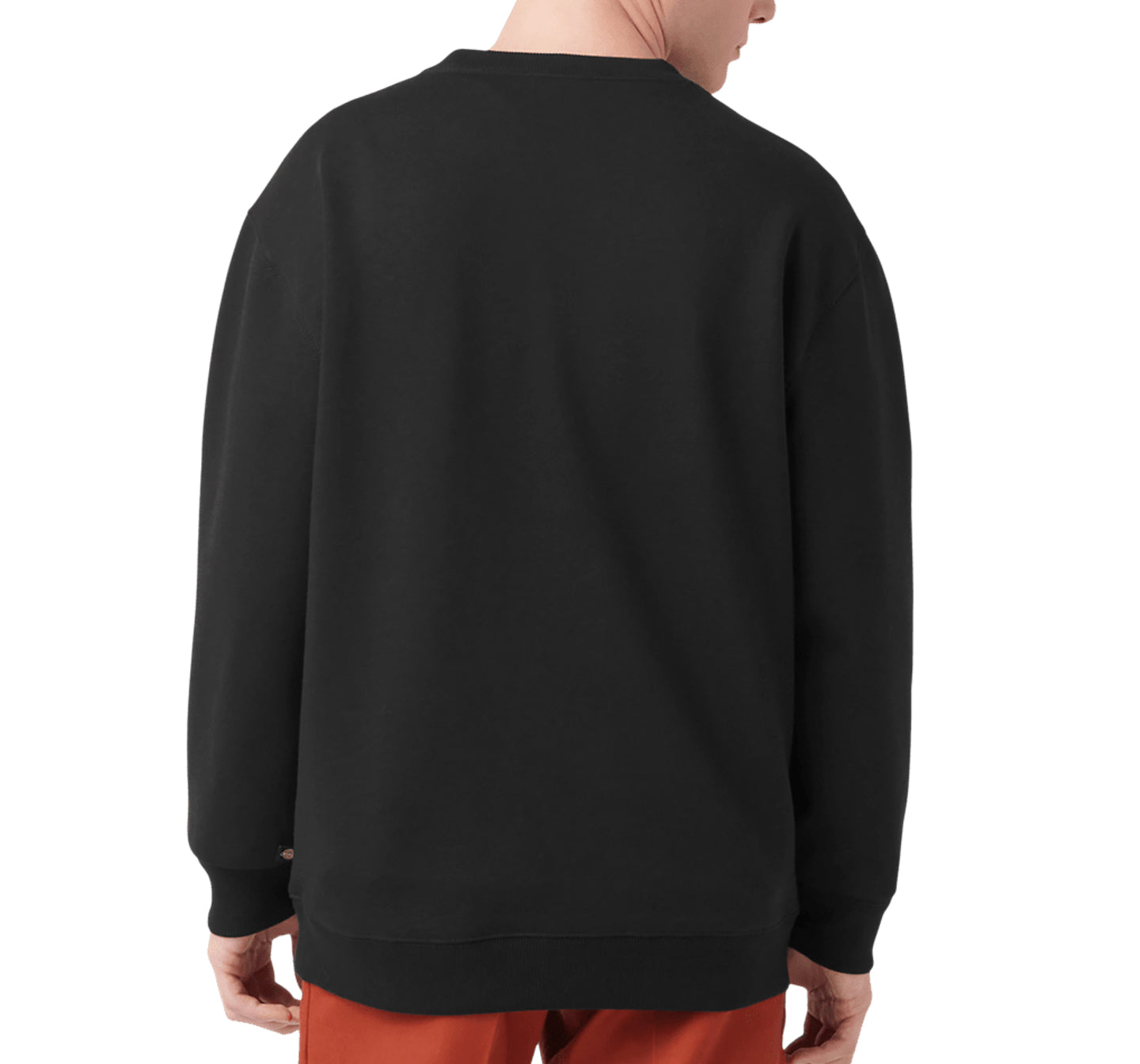 Fleece Embroidered Chest Logo Crewneck - Black