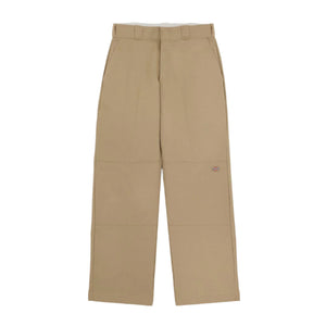 Loose Fit Double Knee Work Pants - Khaki