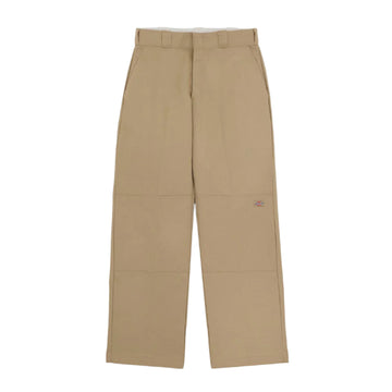 Loose Fit Double Knee Work Pants - Khaki