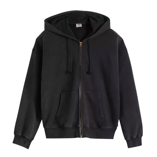 hayes boxy full zip - Grunge Wash Jet Black 