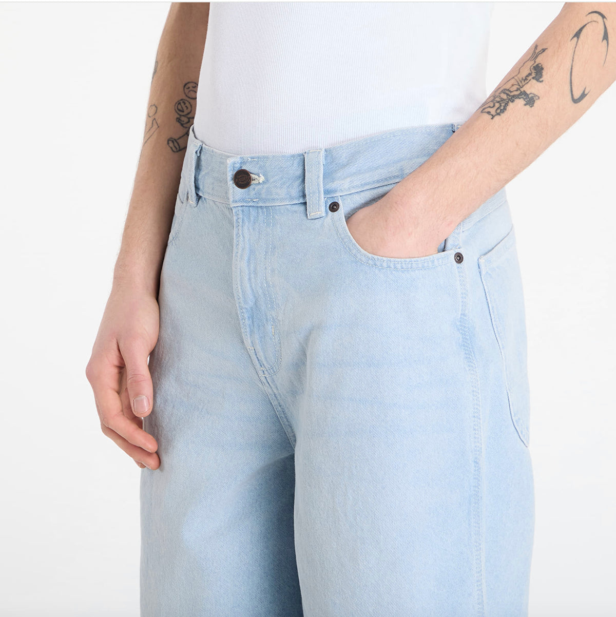 958 13-Inch loose short jeans - FOG BLUE