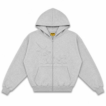 "OUTGROW" ZIP HOODIE - GRIS