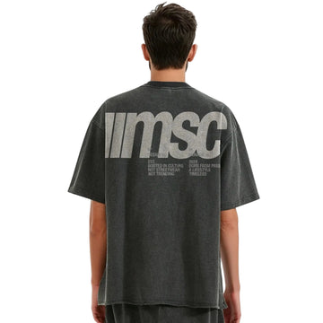 T-shirt MSC LABEL - Noir délavé