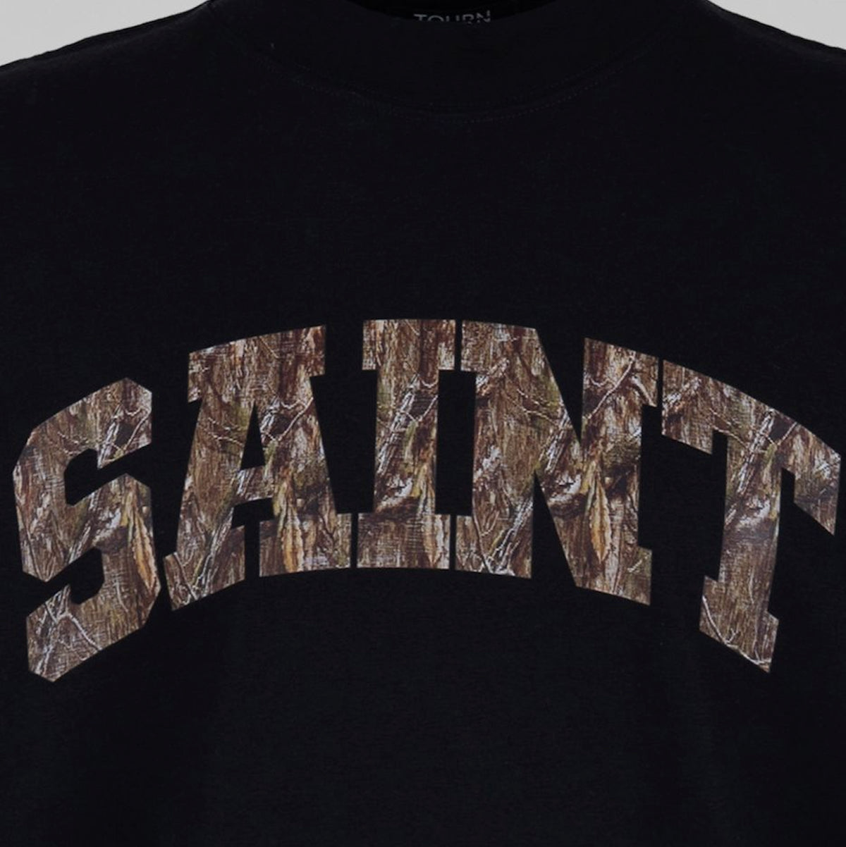 Saint Heavyweight Realtree Camo Print Black Tee