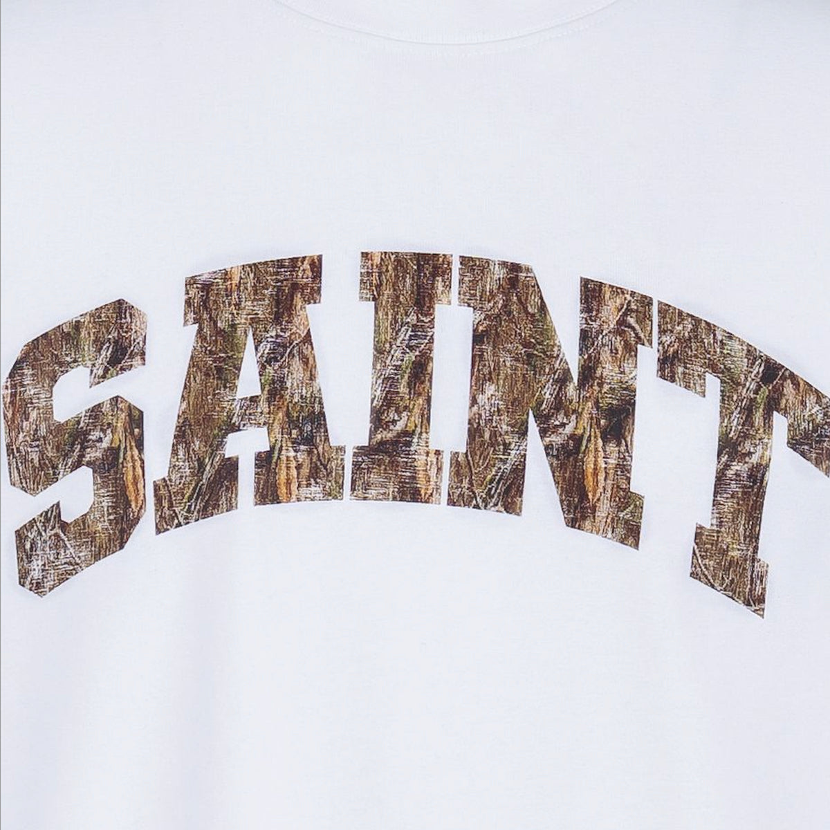 Saint Heavyweight Realtree Camo Print White Tee