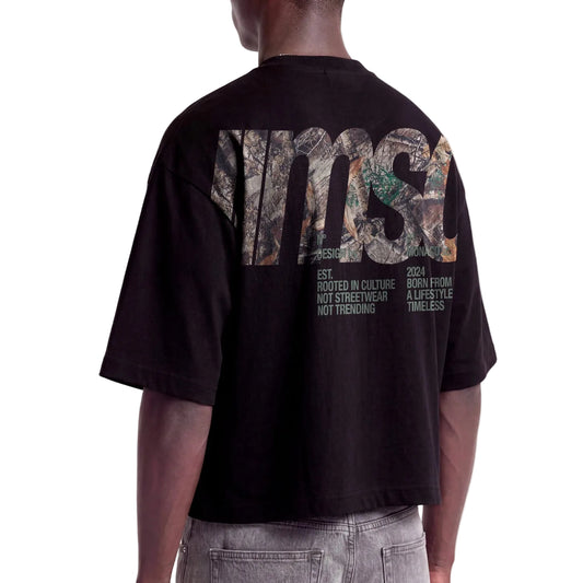 T-SHIRT LABEL CAMO - Noir