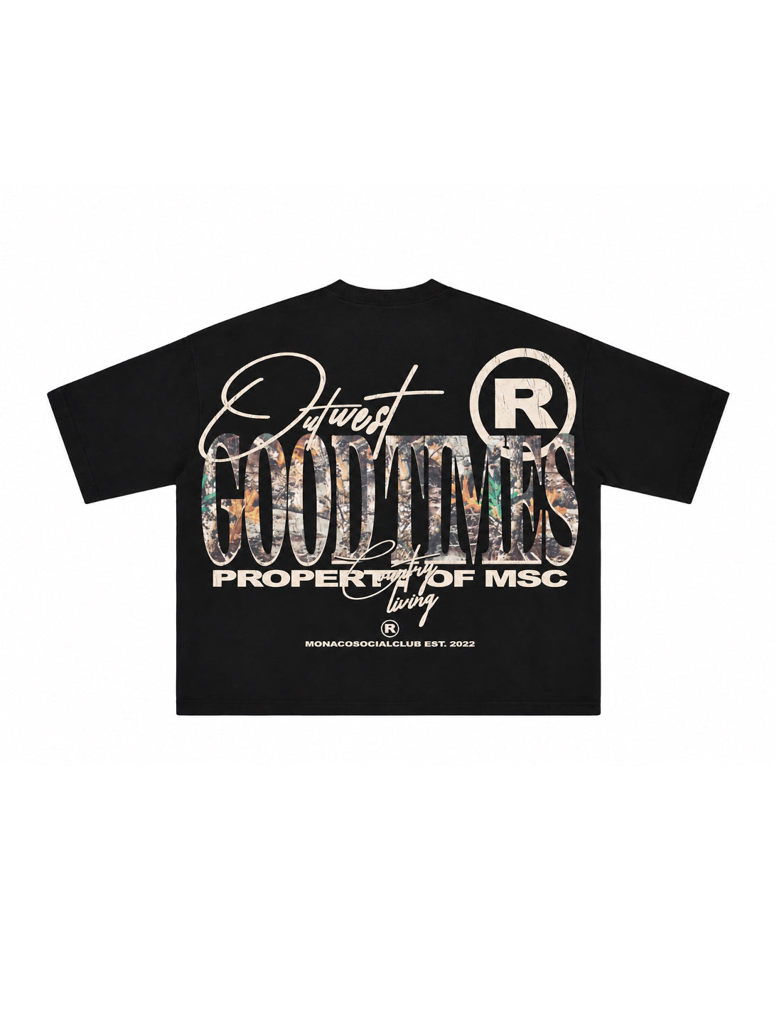 T-SHIRT OUTWEST CAMO - Noir