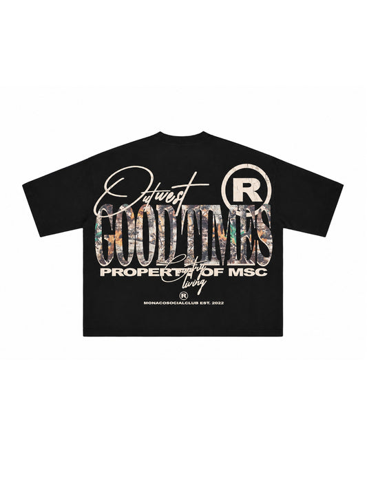 T-SHIRT OUTWEST CAMO - Noir