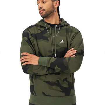 Camouflage Hoodie, Patch Logo CAMO GREEN