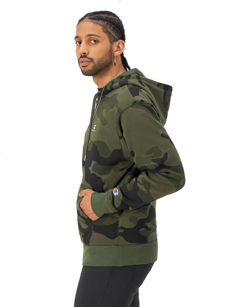 Camouflage Hoodie, Patch Logo CAMO GREEN