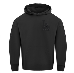 MLB LOS ANGELES DODGERS NEUTRAL DROP SHOULDER MEN'S PO HOODIE - Black