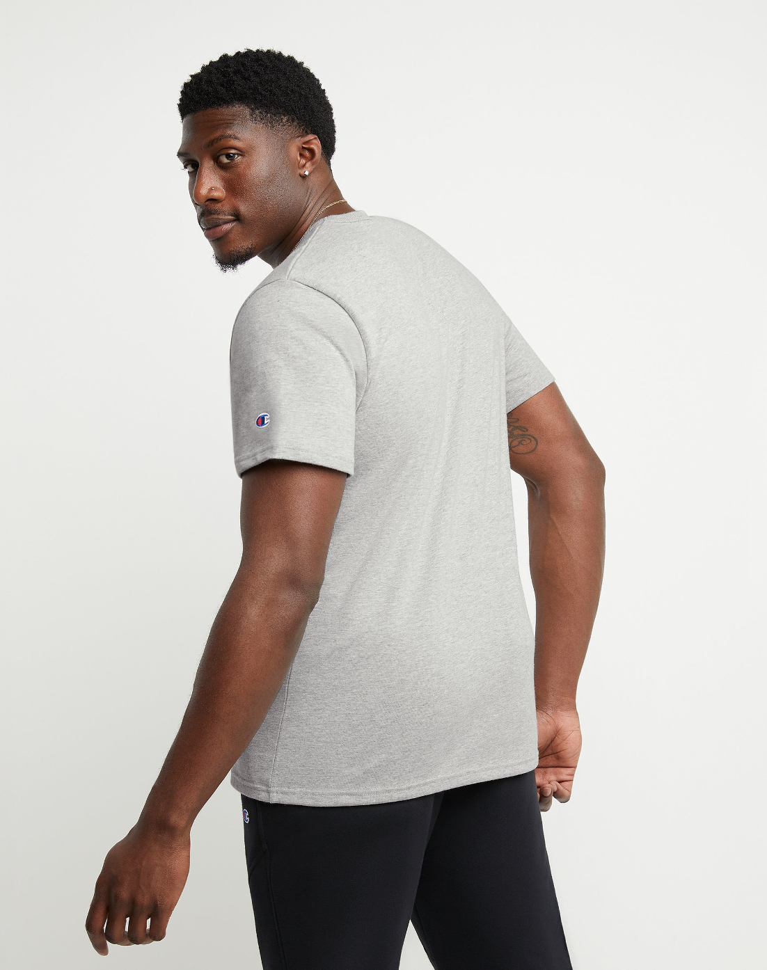 Heritage Short-Sleeve T-Shirt, C Logo - Oxford Grey