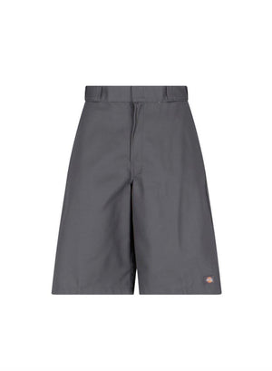 Loose Fit Flat Front Work Shorts, 13" Charcoal gray