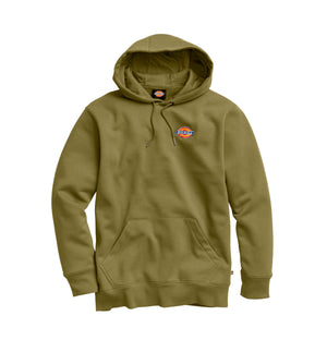 Fleece Embroidered Chest Logo Hoodie - Green Moss