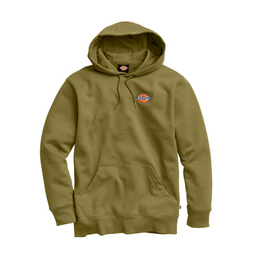 Fleece Embroidered Chest Logo Hoodie - Green Moss