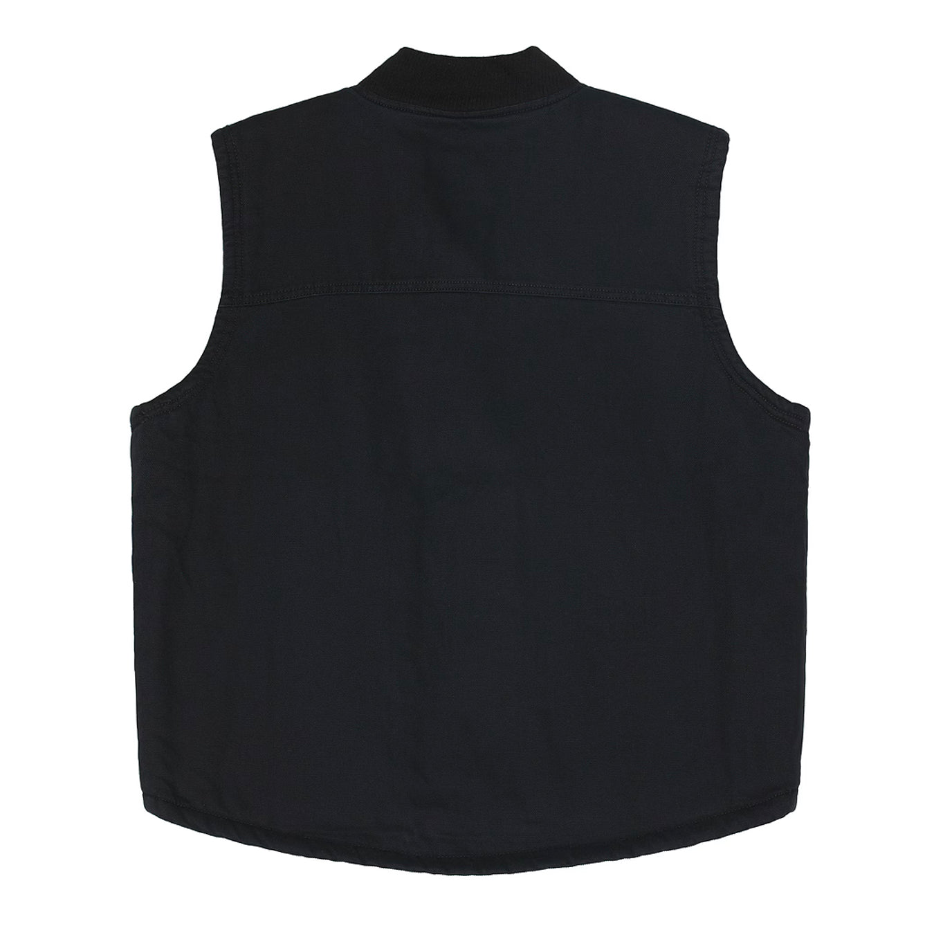 Stonewashed Duck High Pile Fleece Lined Vest- Black