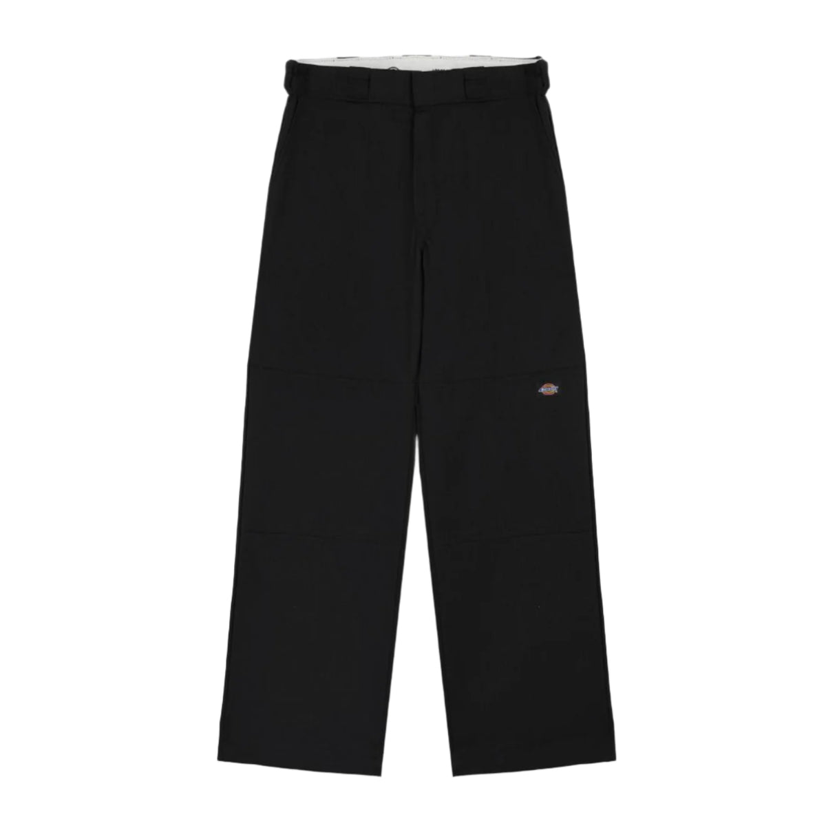 Loose Fit Double Knee Work Pants - Black