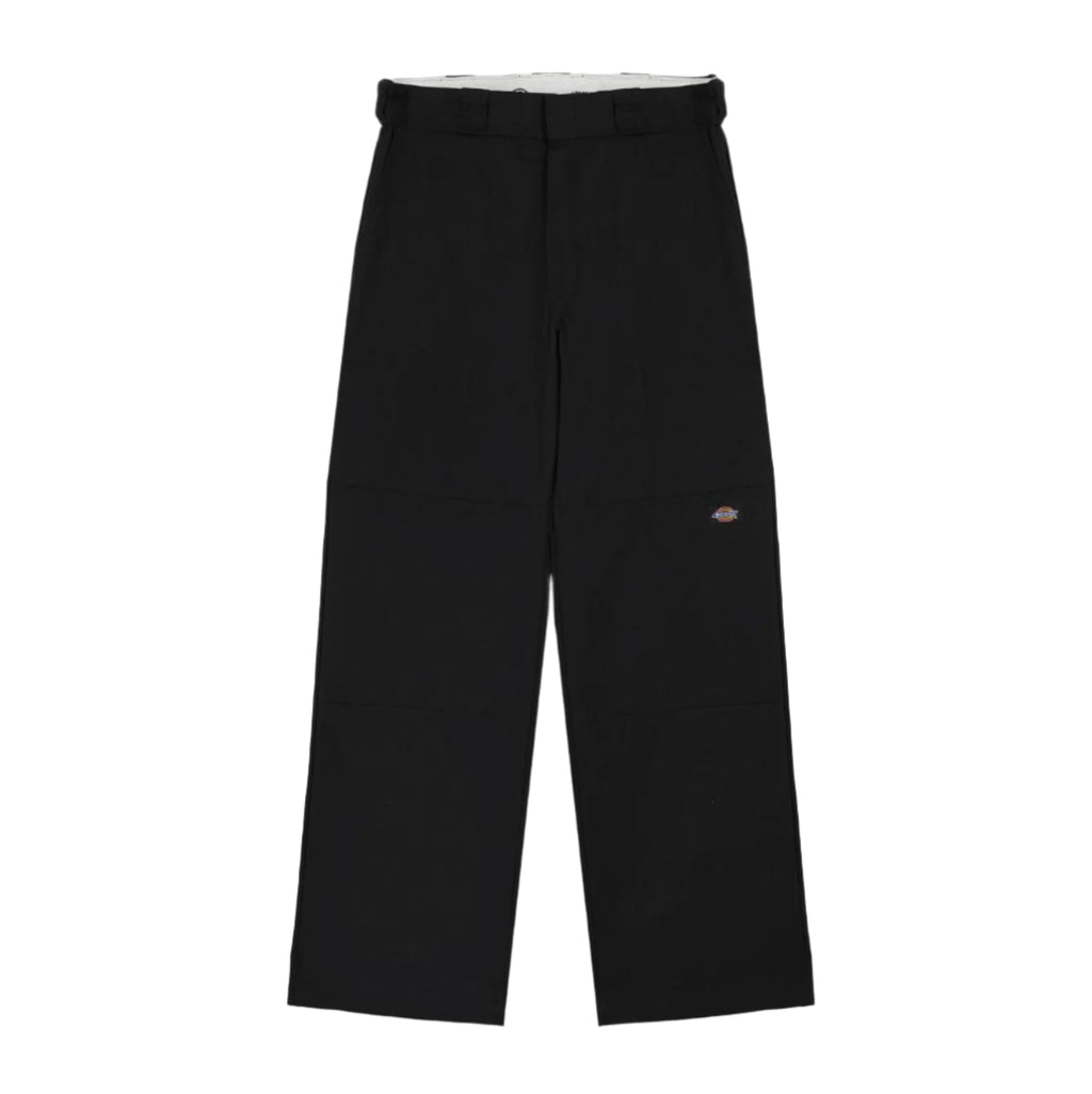 Loose Fit Double Knee Work Pants - Black