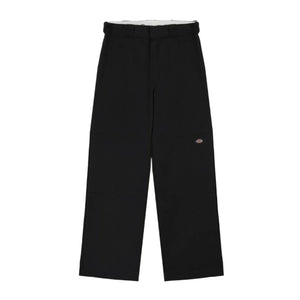 Loose Fit Double Knee Work Pants - Black