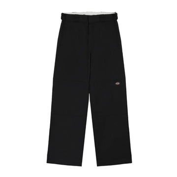 Loose Fit Double Knee Work Pants - Black