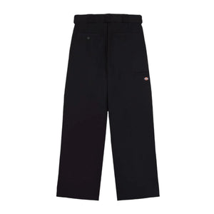 Loose Fit Double Knee Work Pants - Black