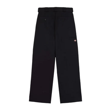 Loose Fit Double Knee Work Pants - Black