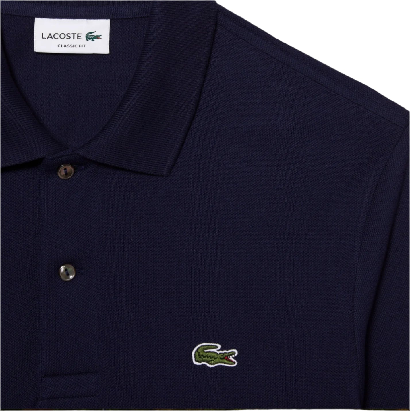 Long Sleeve Cotton Polo Shirt - NAVY BLUE