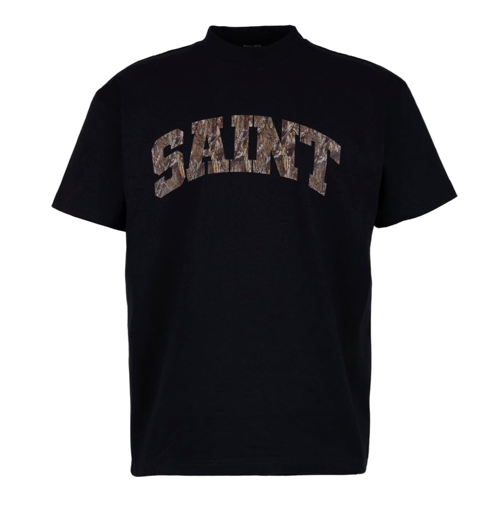 Saint Heavyweight Realtree Camo Print Black Tee