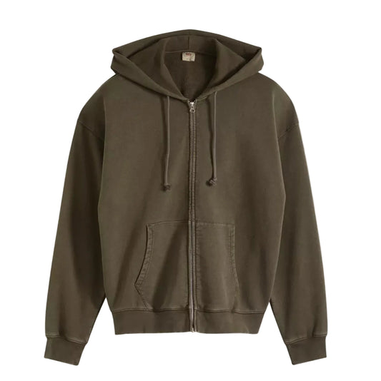 hayes boxy full zip - grunge maitake brown