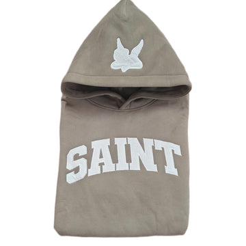 Hoodie-Saint Logo Taupe-WHT
