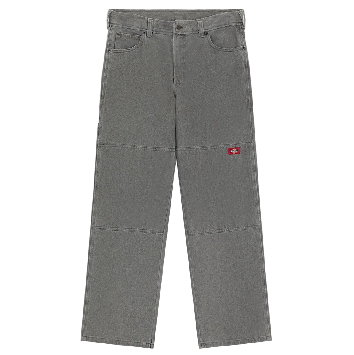 Double knee loose straight jeans - Grey wash tinted