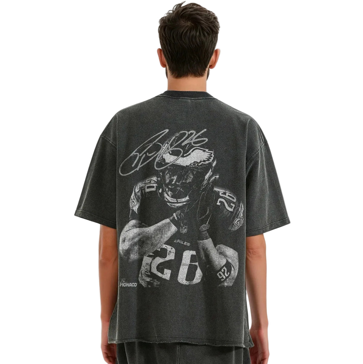 SAQUON BARKLEY BLUR TEE - Faded Black