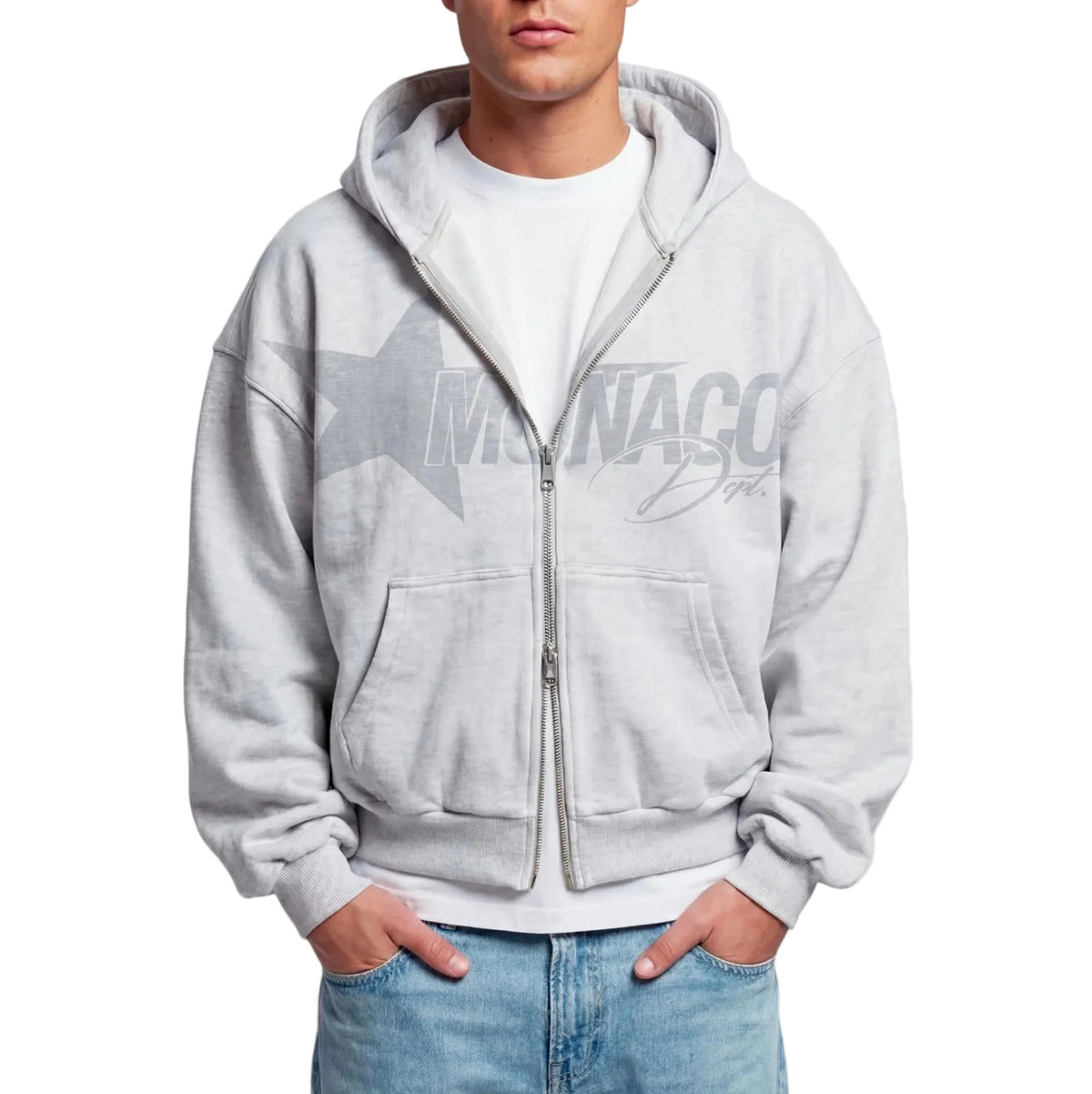 Zip-UP Hoodie BLUR DEPT. - gris chiné