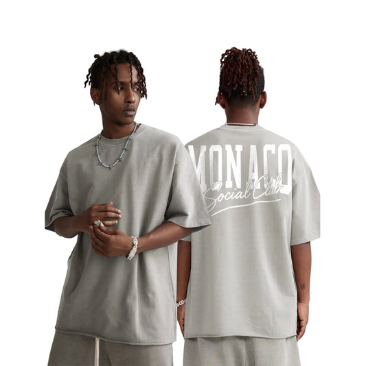 MONACO SHADOW LOGO TEE -  Light Gray