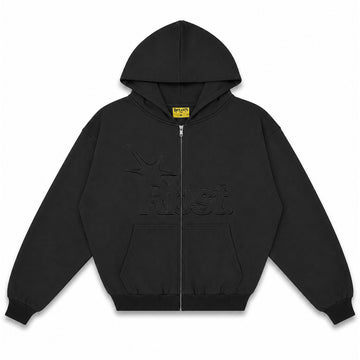 "OUTGROW" ZIP HOODIE - Noir