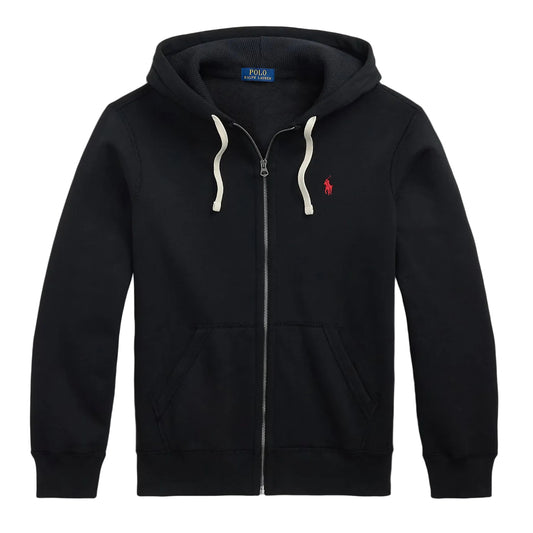 Fleece Full-Zip Hoodie - Black