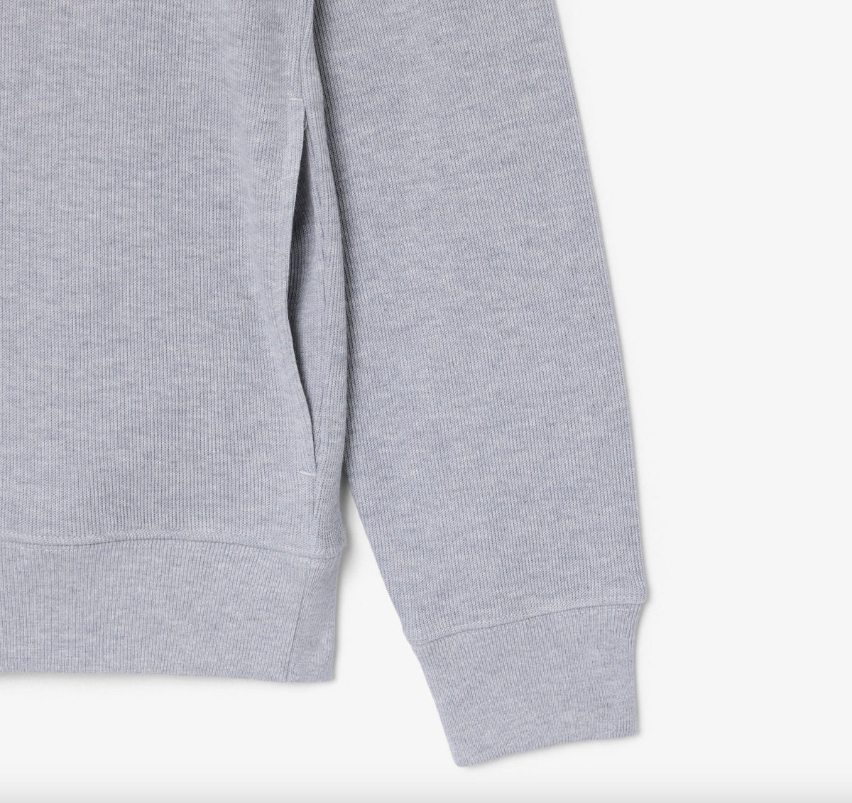 Chandail quart de zip en coton uni - Gris Chiné