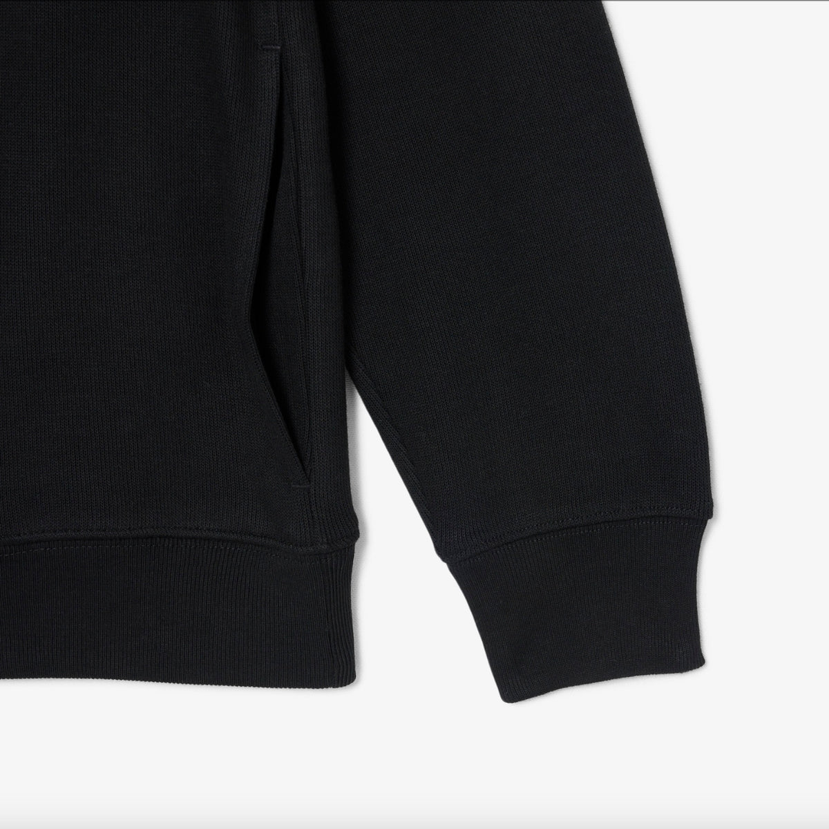 Chandail quart de zip en coton uni - Noir