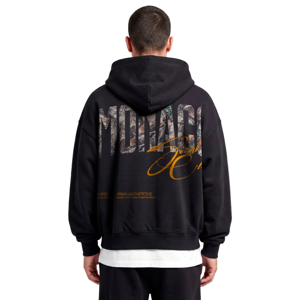 FULL-ZIP MONACO HERITAGE CAMO HOODIE - Black
