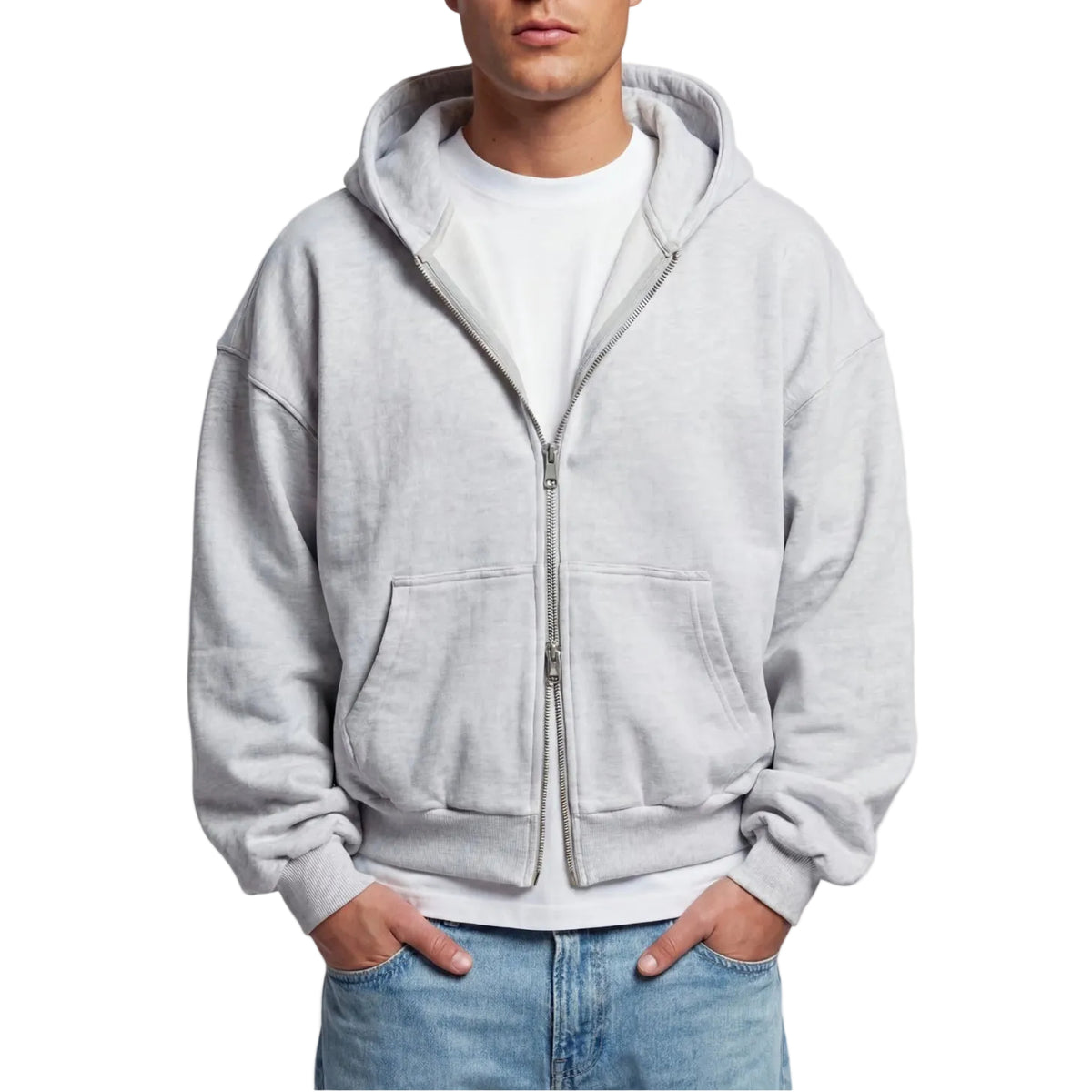 FULL-ZIP MONACO HERITAGE CAMO HOODIE - Heather Gray